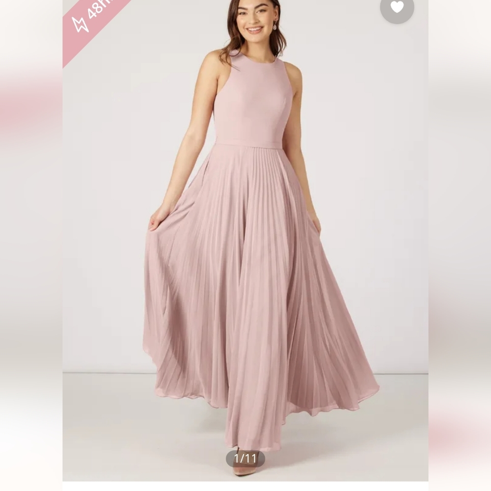 Dusty Rose Bridesmaid Dress Lindie Pleated Wedding Size 10 NWT